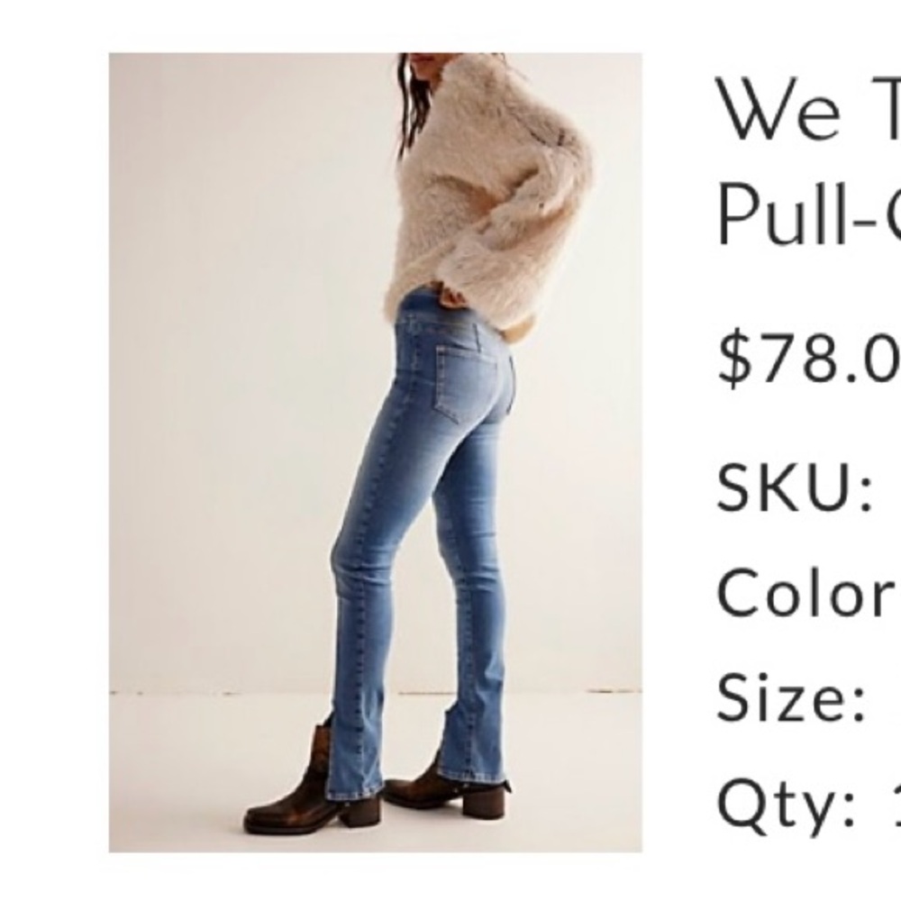 We The Free Free People Double Dutch Pull-On Slit Skinny Jeans.